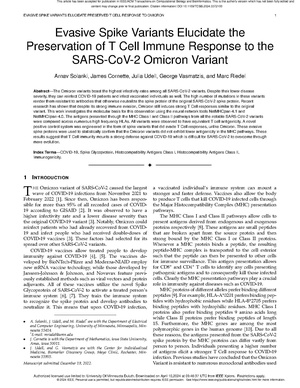 Evasive Spike Variants Elucidate the Preservation of T Cell Immune Response to the SARS-CoV-2 Omicron Variant.pdf